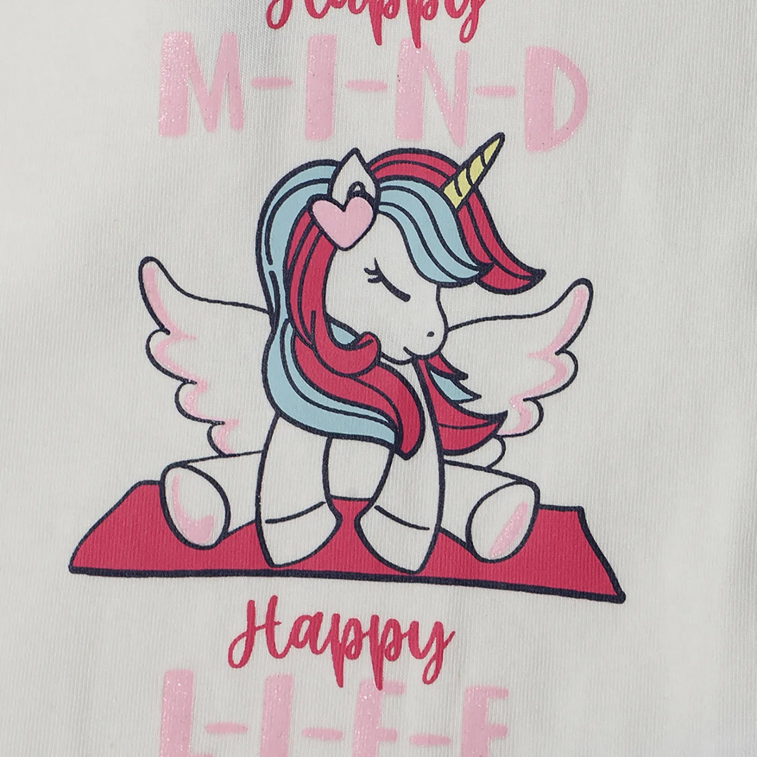 Girls White Graphic Printed T- Shirt