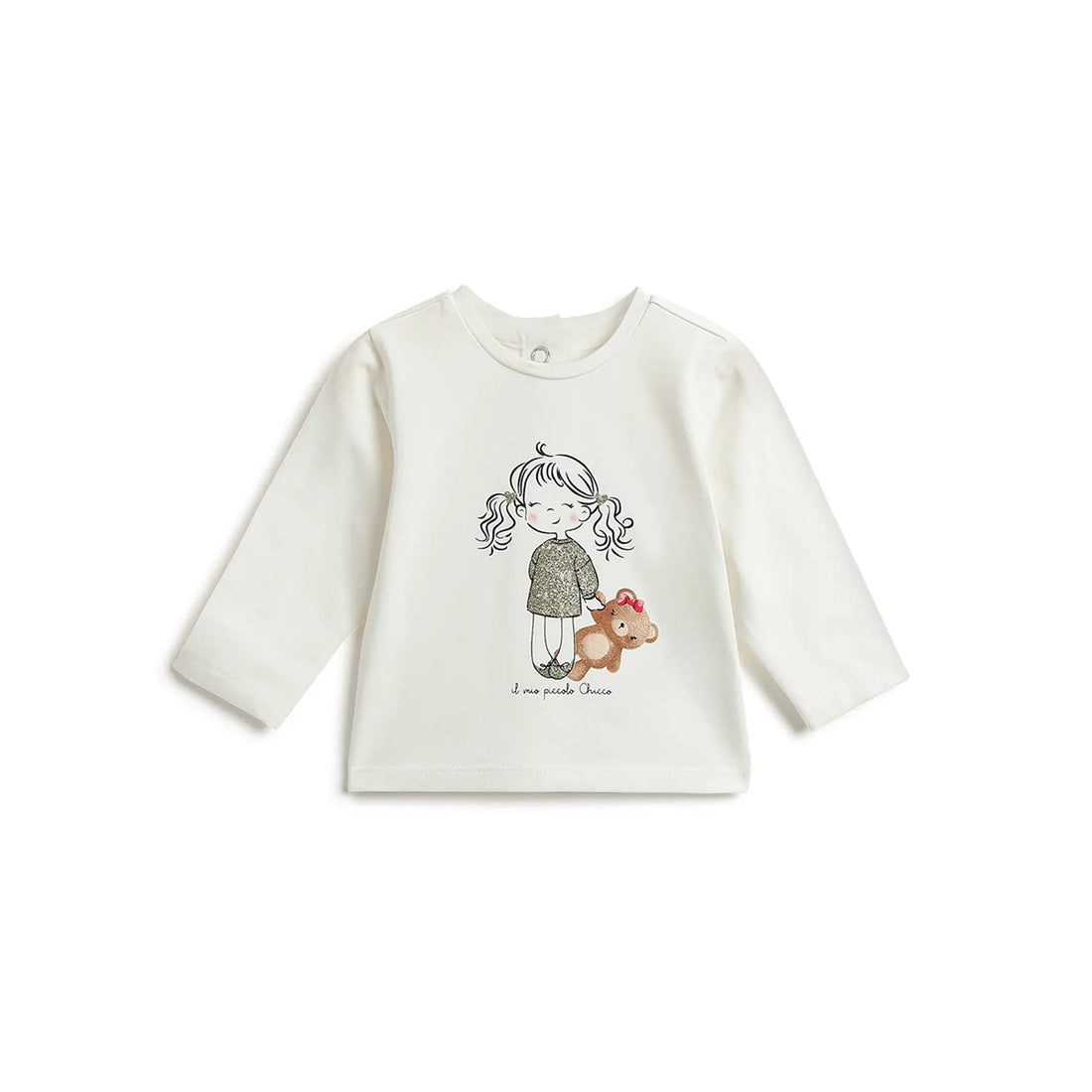 Girls White Graphic Printed T-shirt