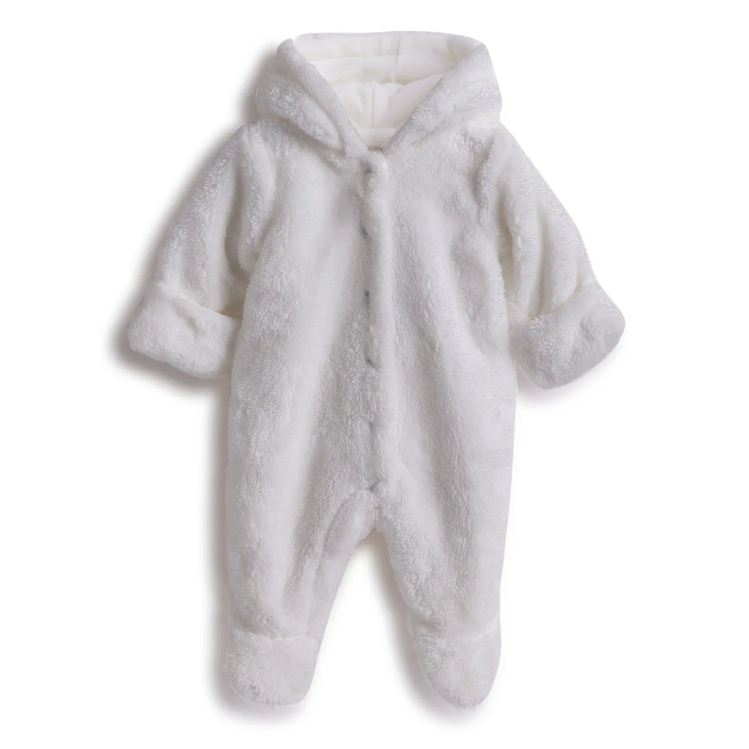 Girls White Hooded Babysuit