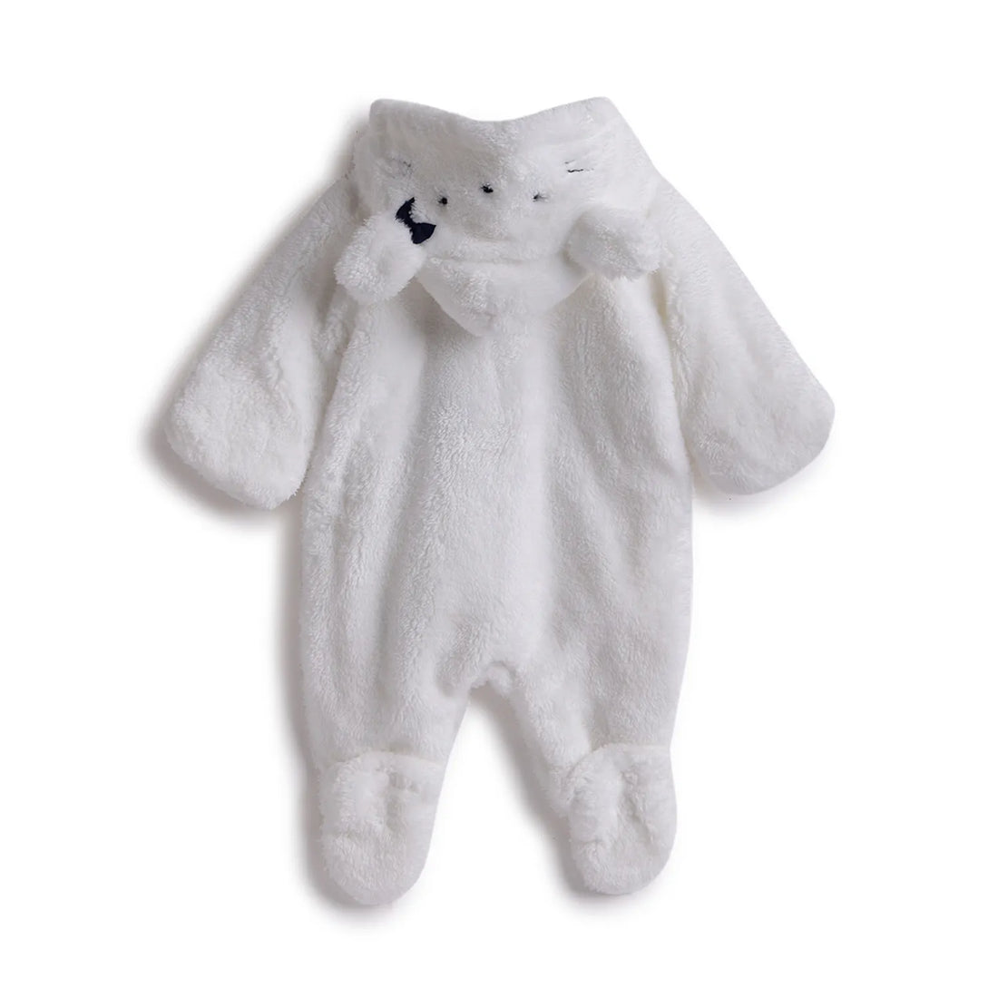 Girls White Hooded Babysuit