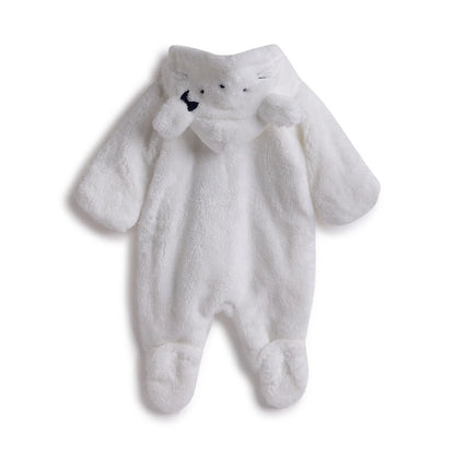 Girls White Hooded Babysuit