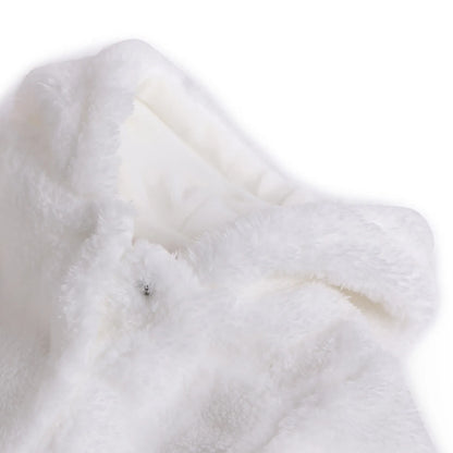 Girls White Hooded Babysuit