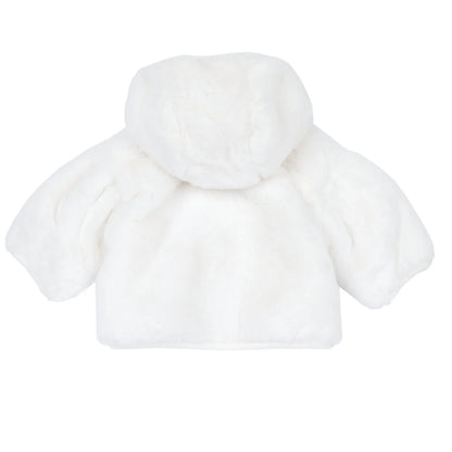 Girls White Hooded Cardigan