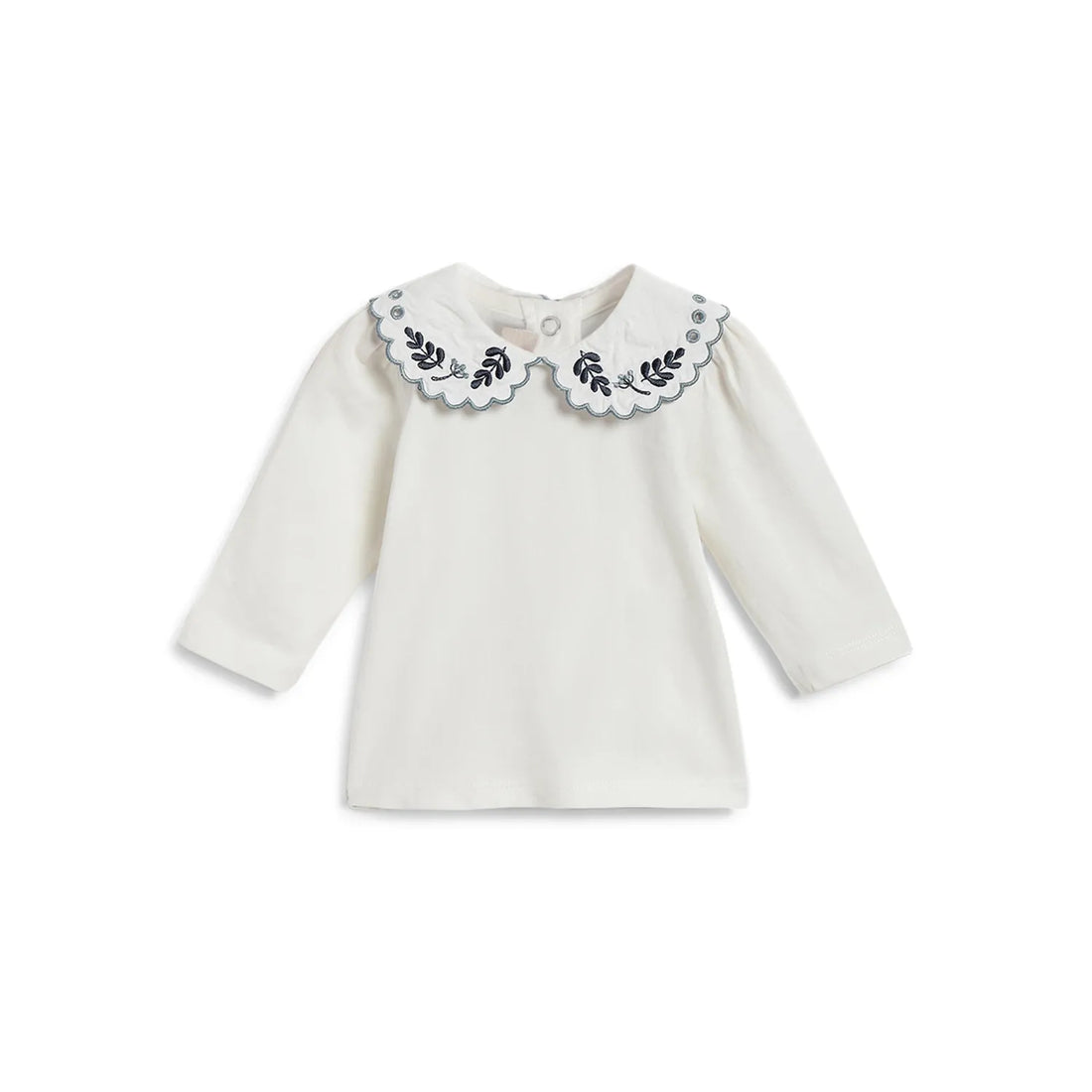 Girls White Peter Pan Collar Top