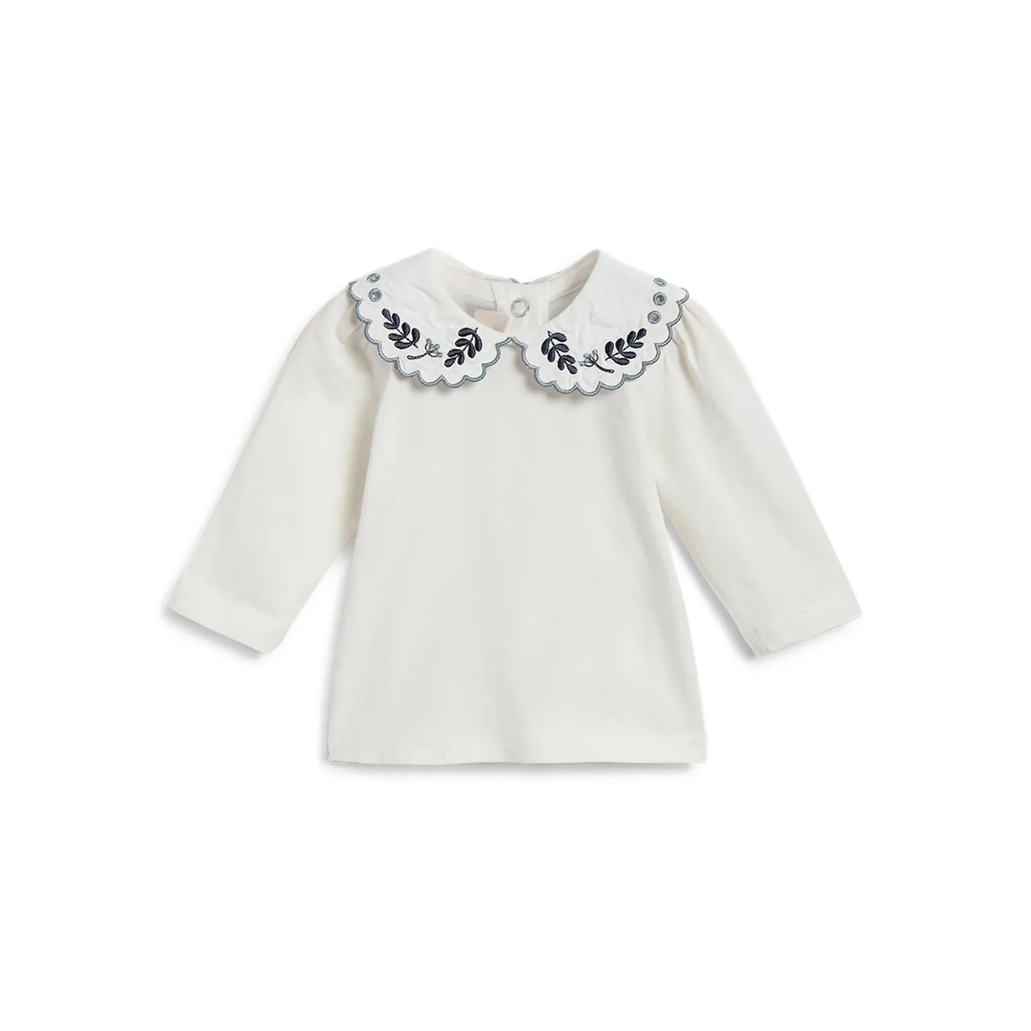 Girls White Peter Pan Collar Top