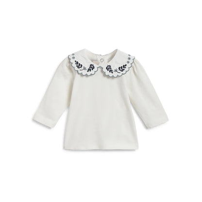 Girls White Peter Pan Collar Top