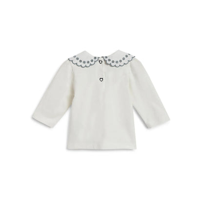 Girls White Peter Pan Collar Top
