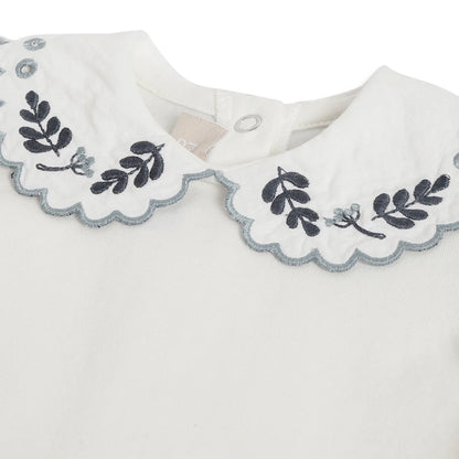 Girls White Peter Pan Collar Top