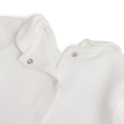 Girls White Polka Dot Printed Dress