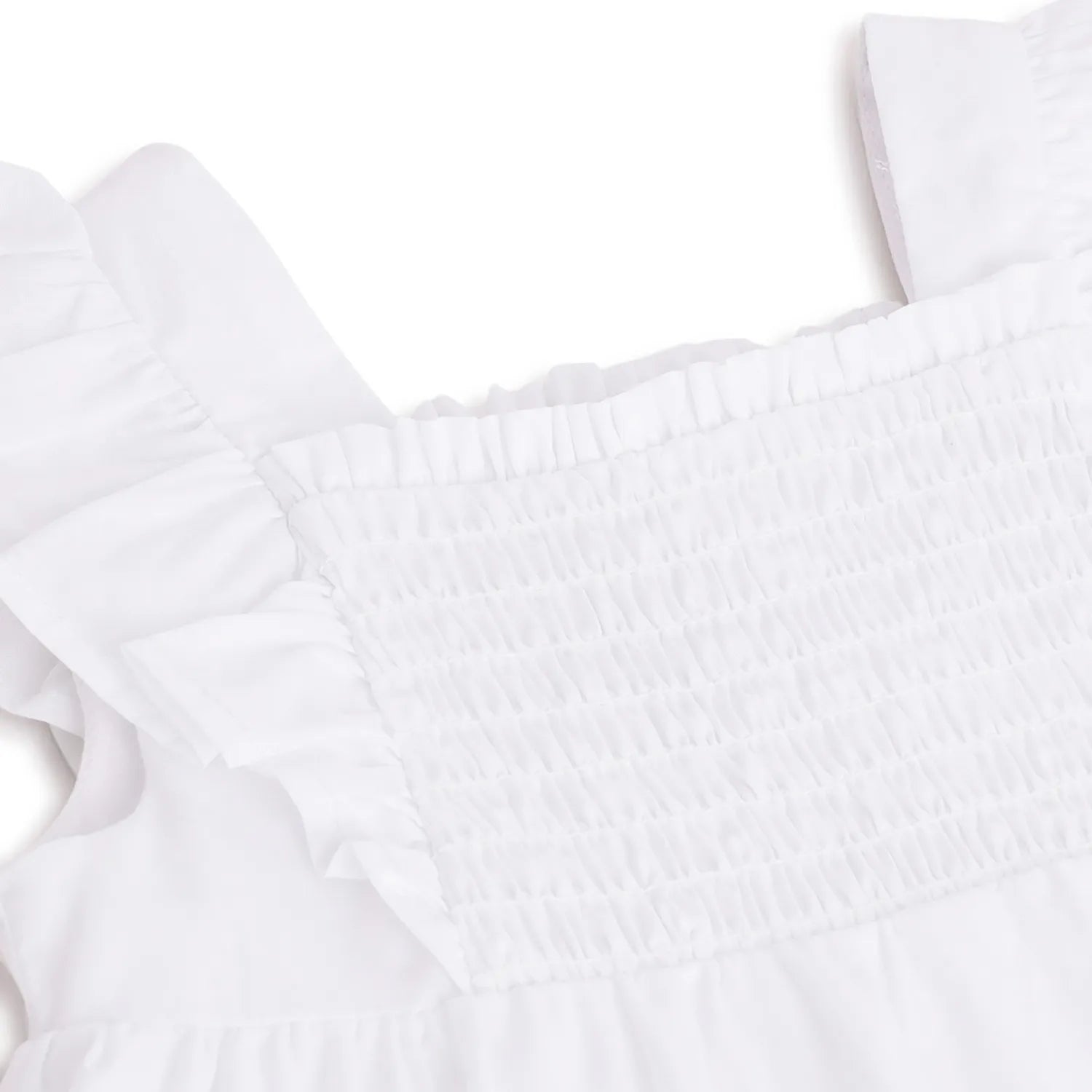 Girls White Printed Dress