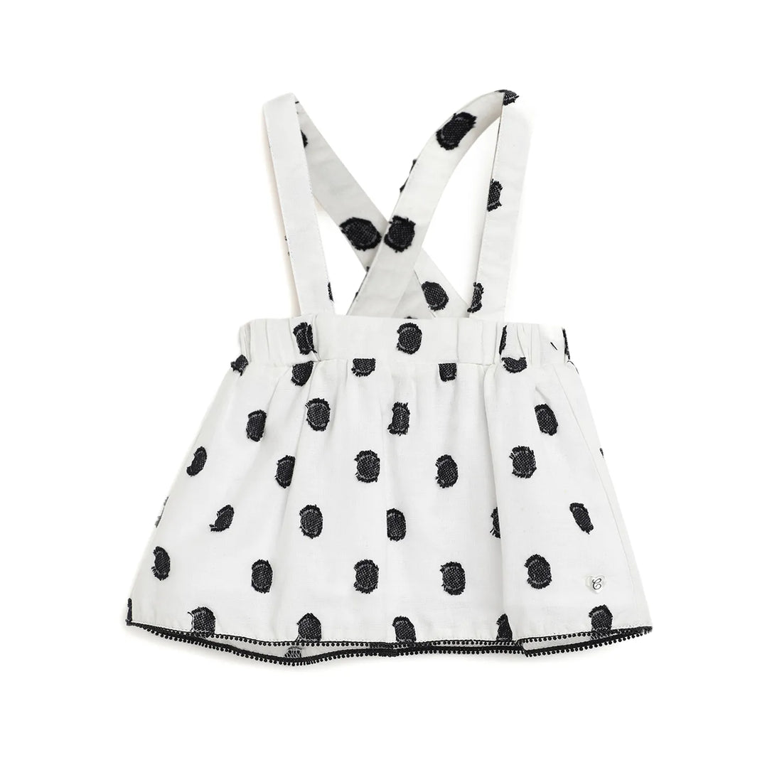 Girls White Printed Flared Skirt