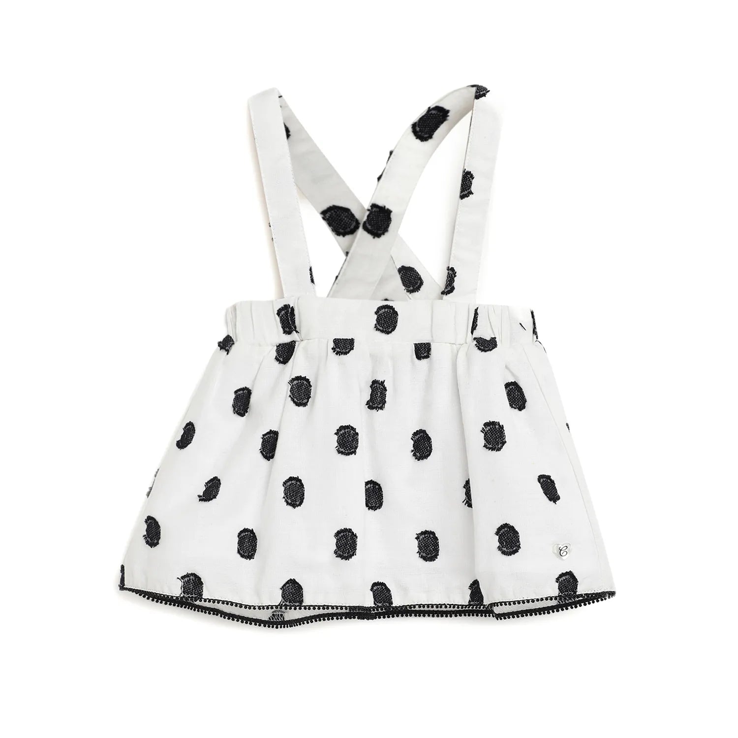 Girls White Printed Flared Skirt