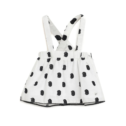 Girls White Printed Flared Skirt