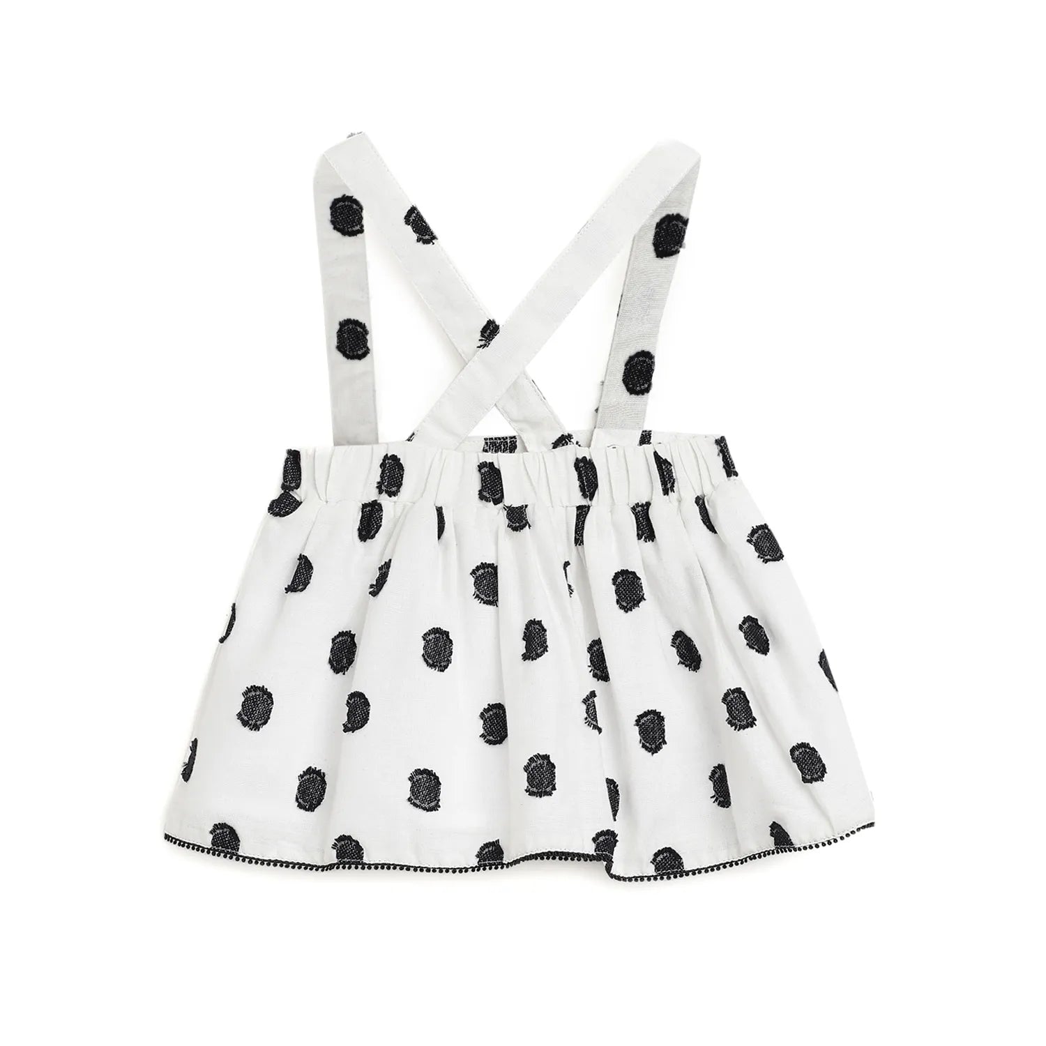 Girls White Printed Flared Skirt