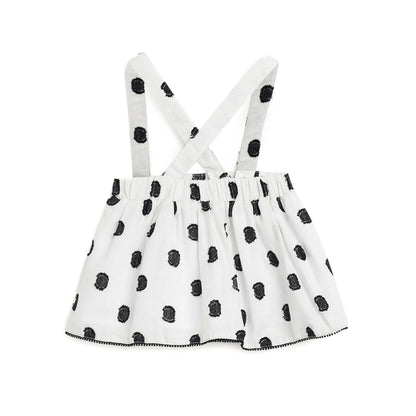 Girls White Printed Flared Skirt