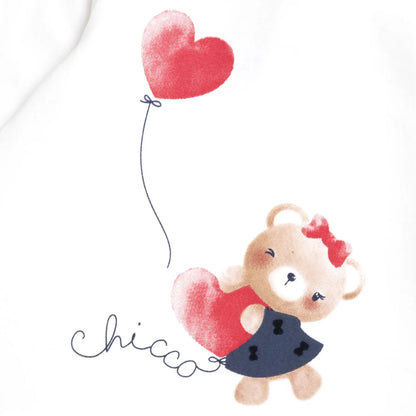 Girls White Printed High Neck T-shirt