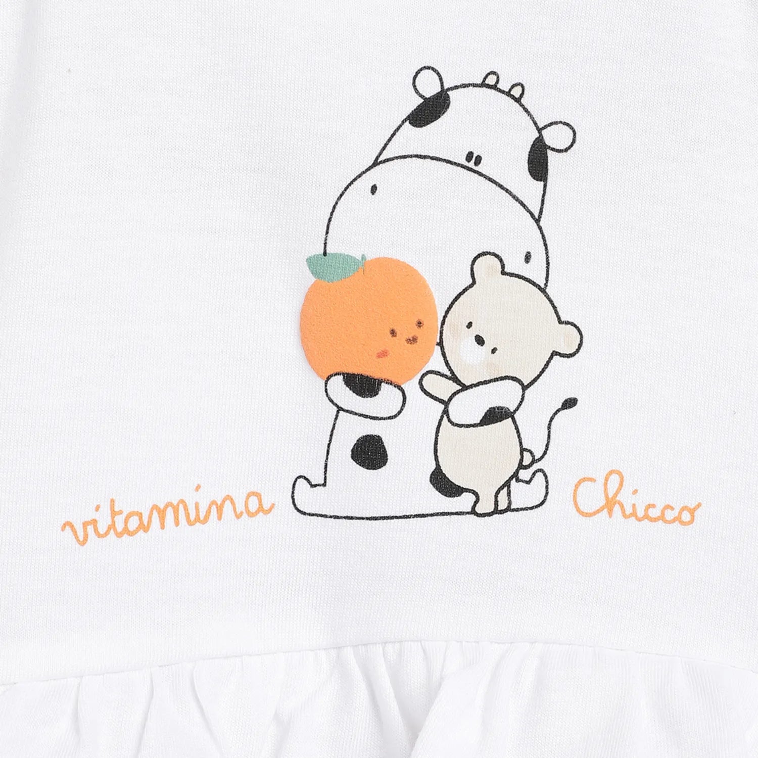 Girls White Printed Rompers