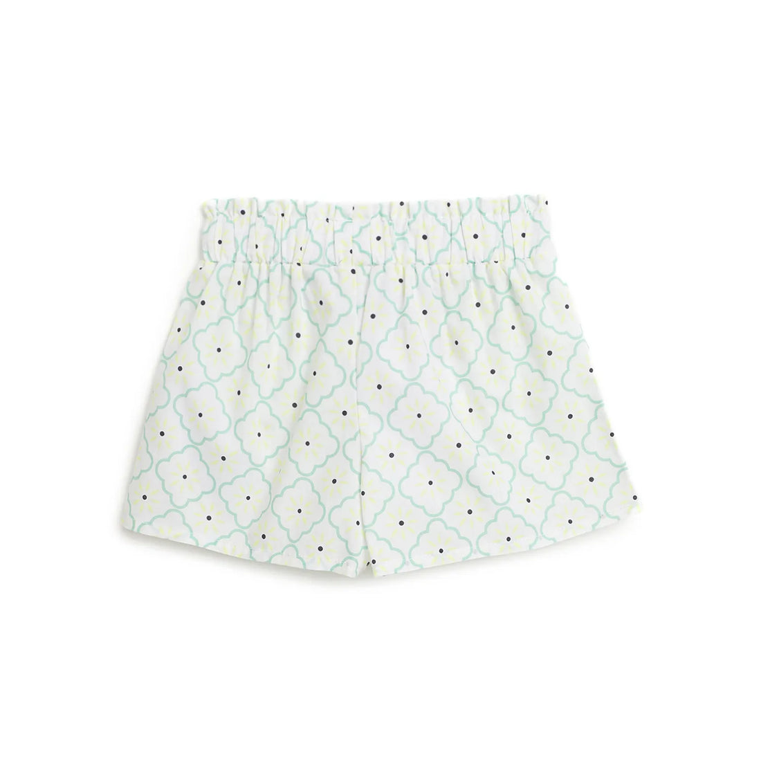 Girls White Printed Shorts