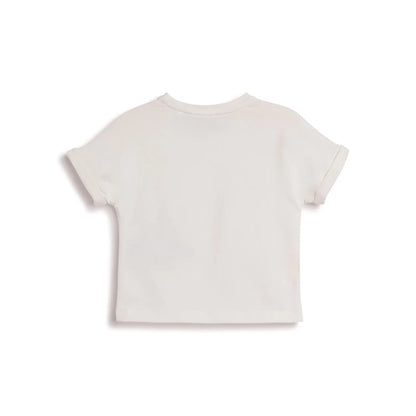 Girls White Printed T-shirt