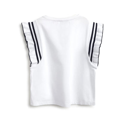 Girls White Printed T-shirt