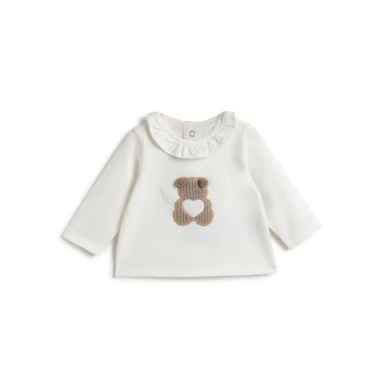 Girls White Printed T-shirt