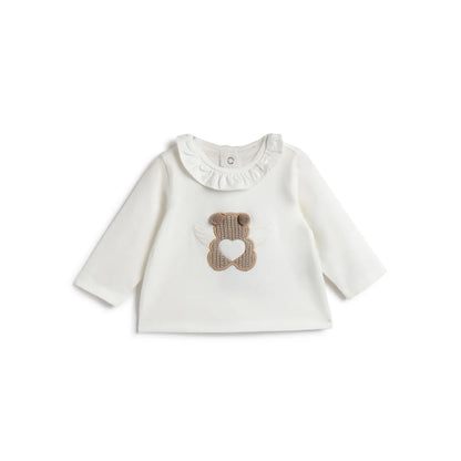 Girls White Printed T-shirt