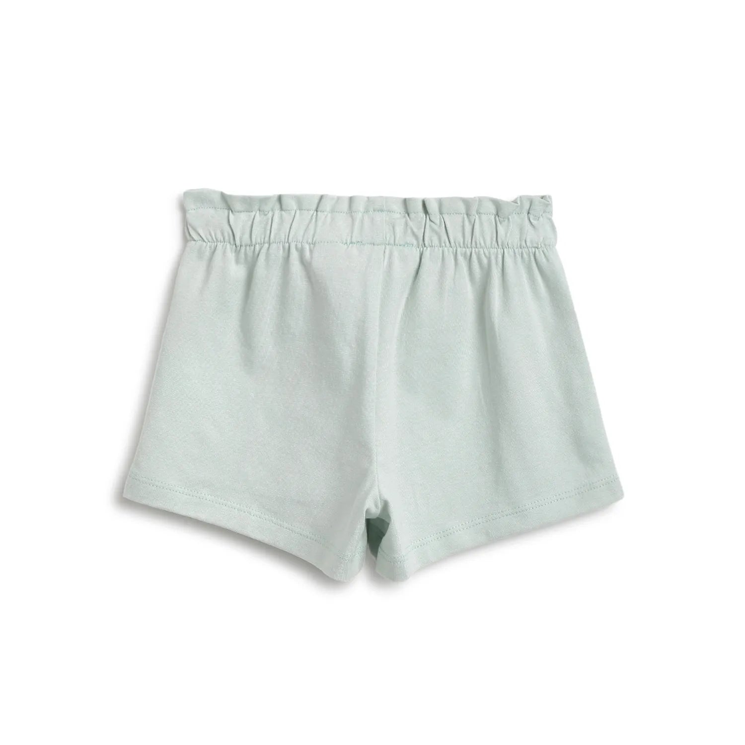 Girls White Printed T-Shirt With Shorts