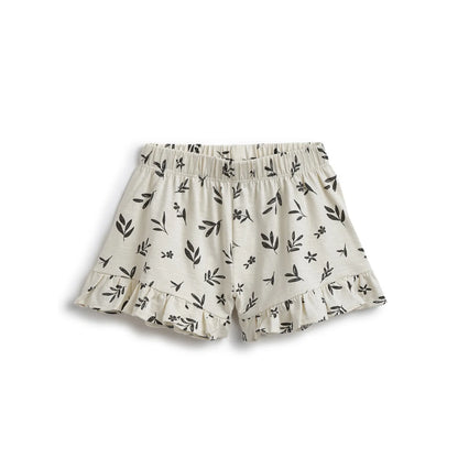 Girls White Printed T-Shirt With Shorts