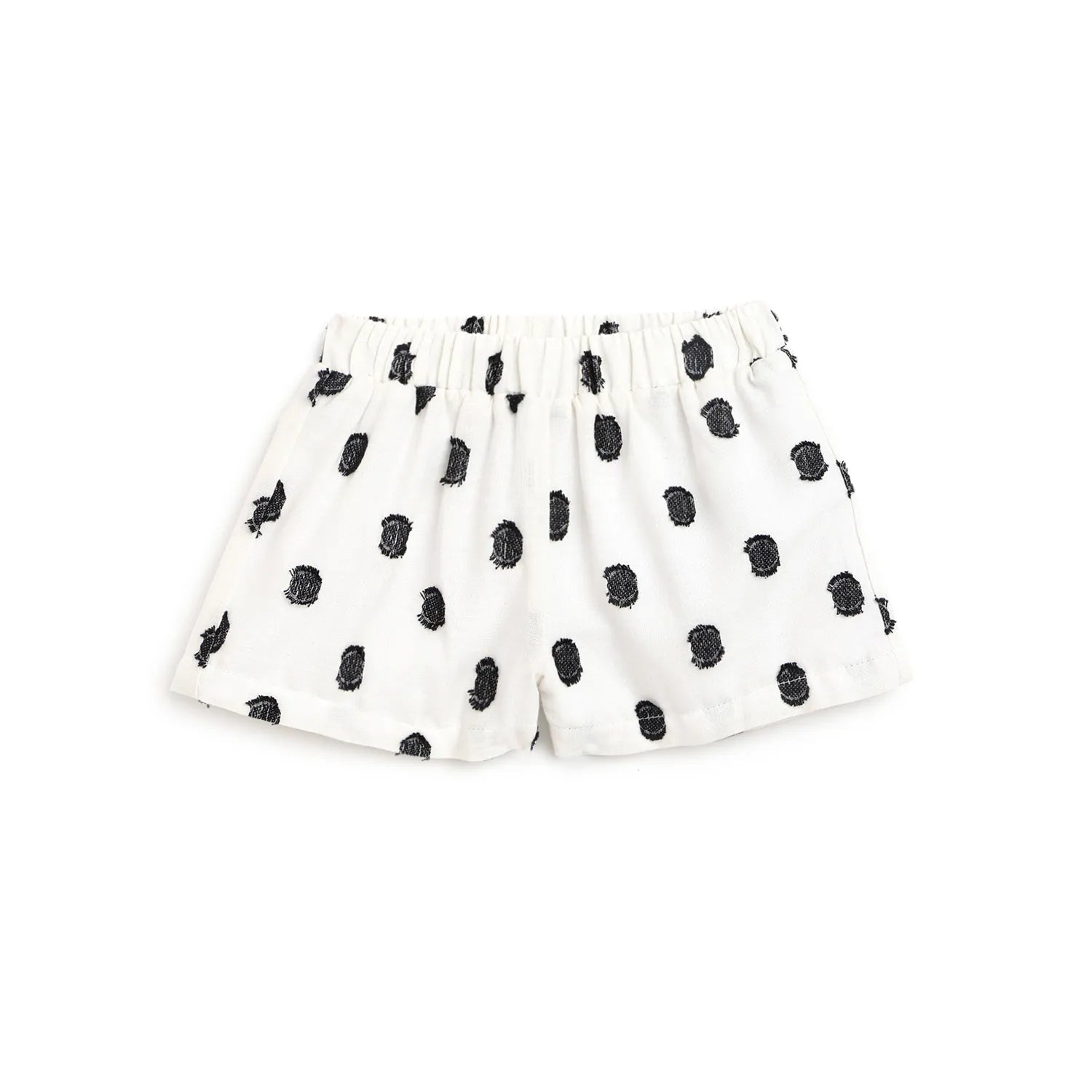 Girls White Printed T-shirt with Shorts