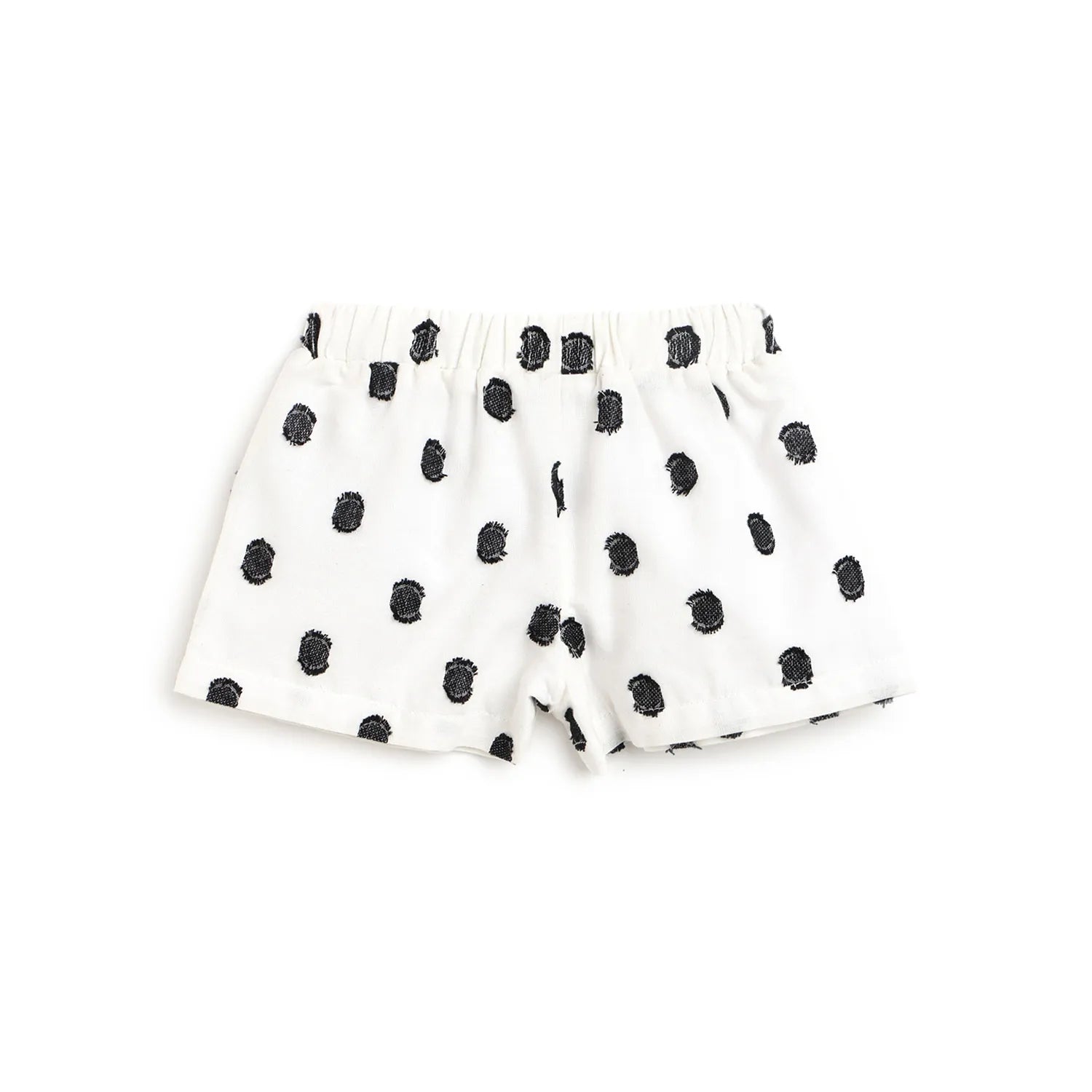 Girls White Printed T-shirt with Shorts