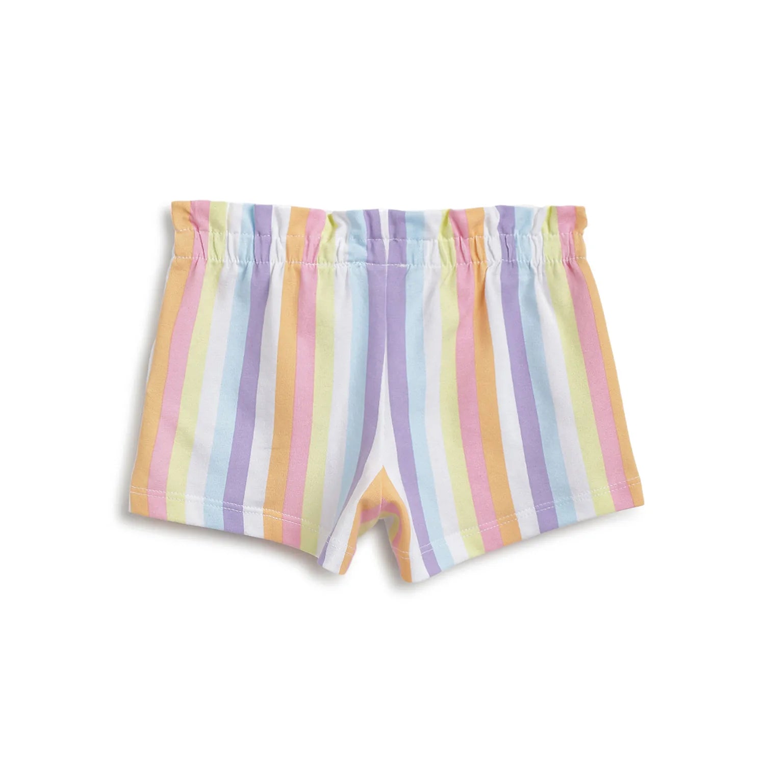 Girls White Printed T-Shirt With Shorts