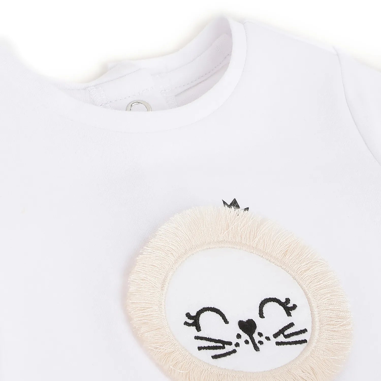 Girls White Printed T-shirt with Shorts