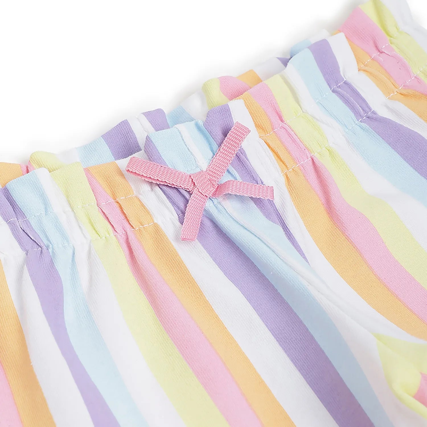 Girls White Printed T-Shirt With Shorts