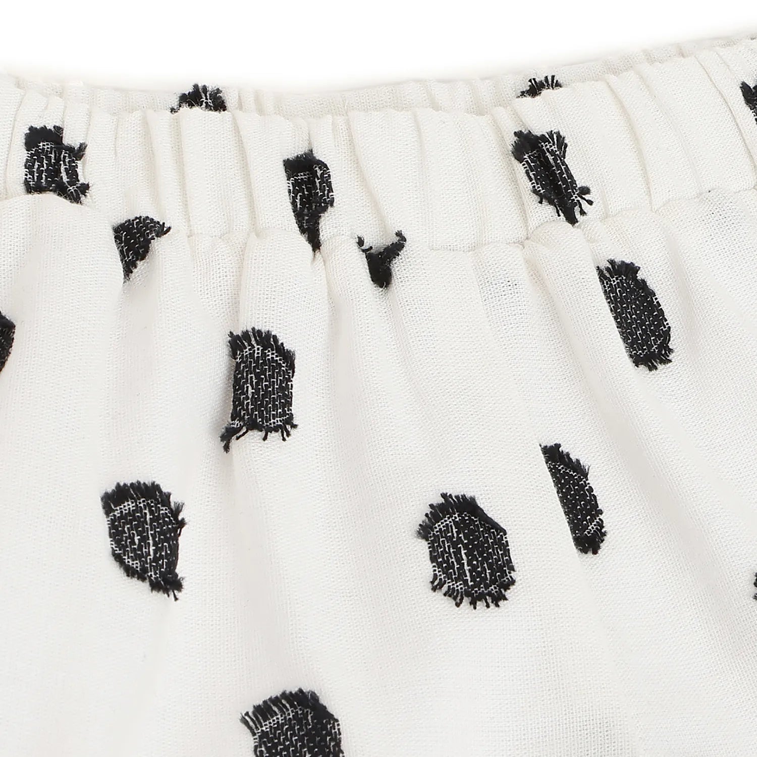 Girls White Printed T-shirt with Shorts