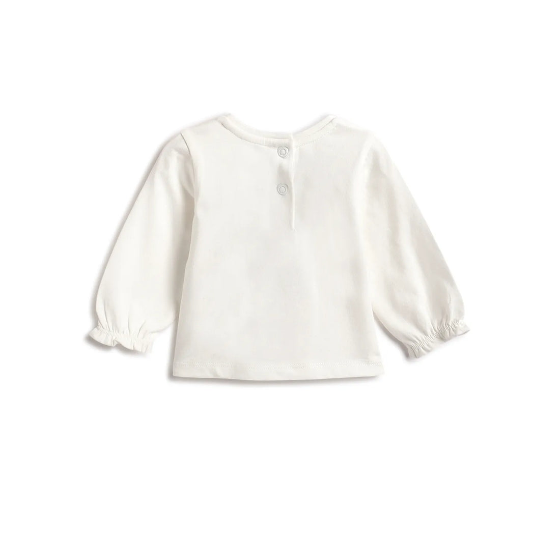 Girls White Printed Top with Trouser