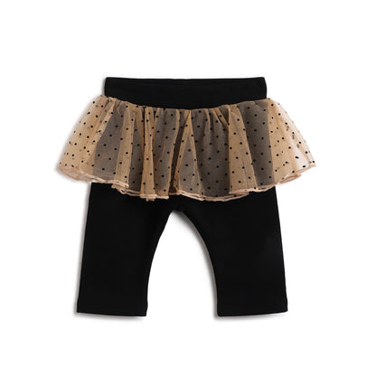 Girls White Printed Top with Trouser