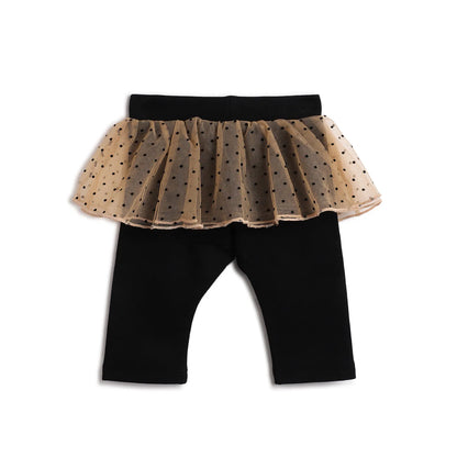 Girls White Printed Top with Trouser