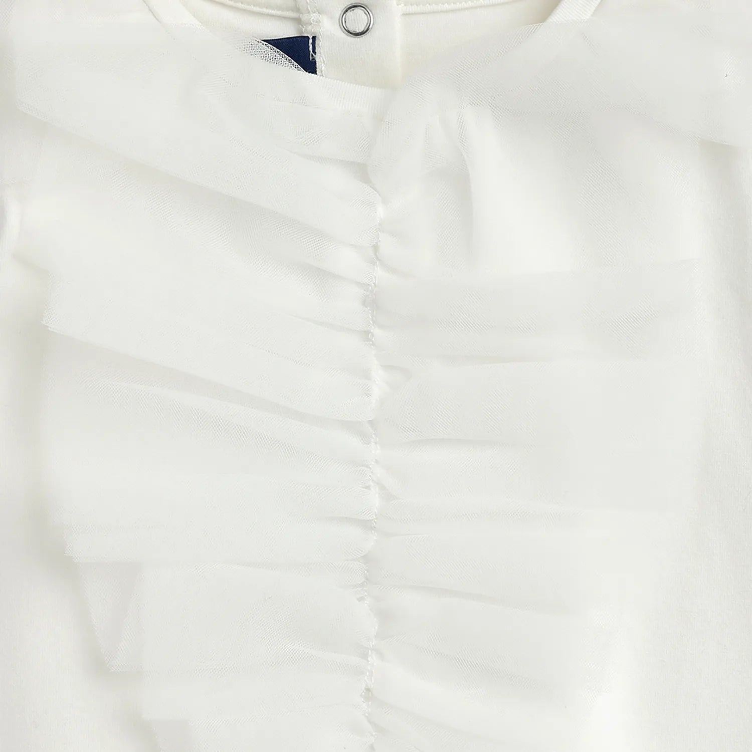 Girls White Self Design T-shirt