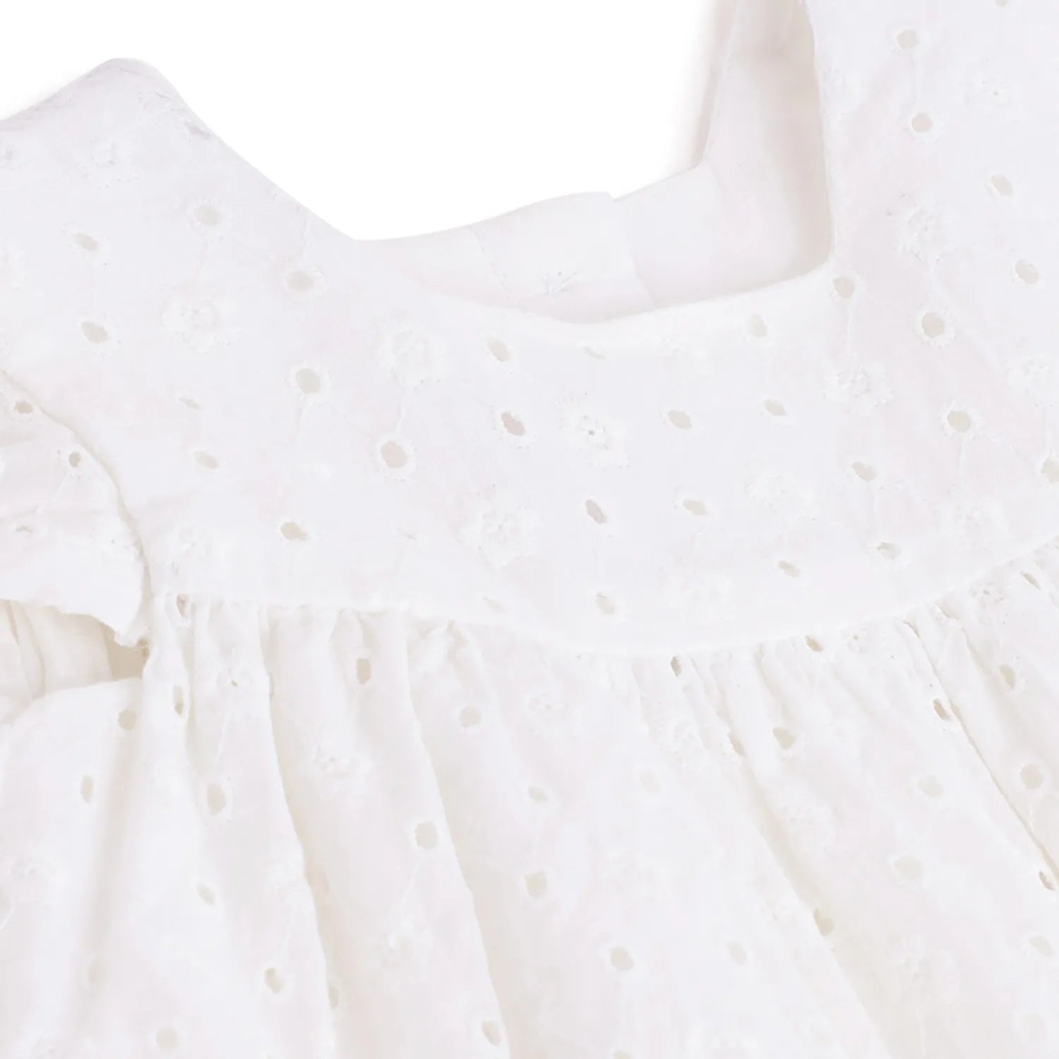 Girls White Short Sleeve Dress