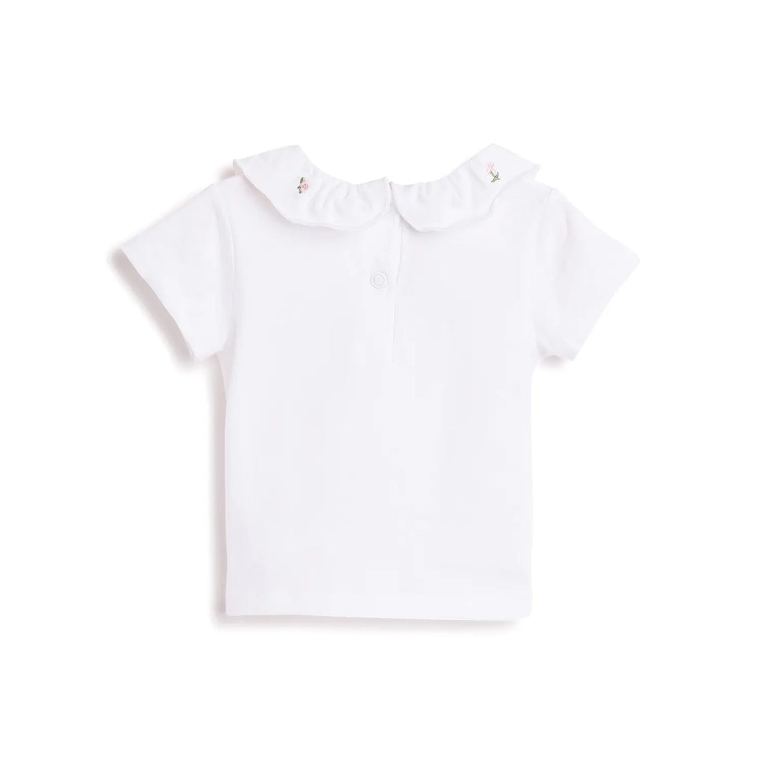Girls White Short Sleeves T-shirt