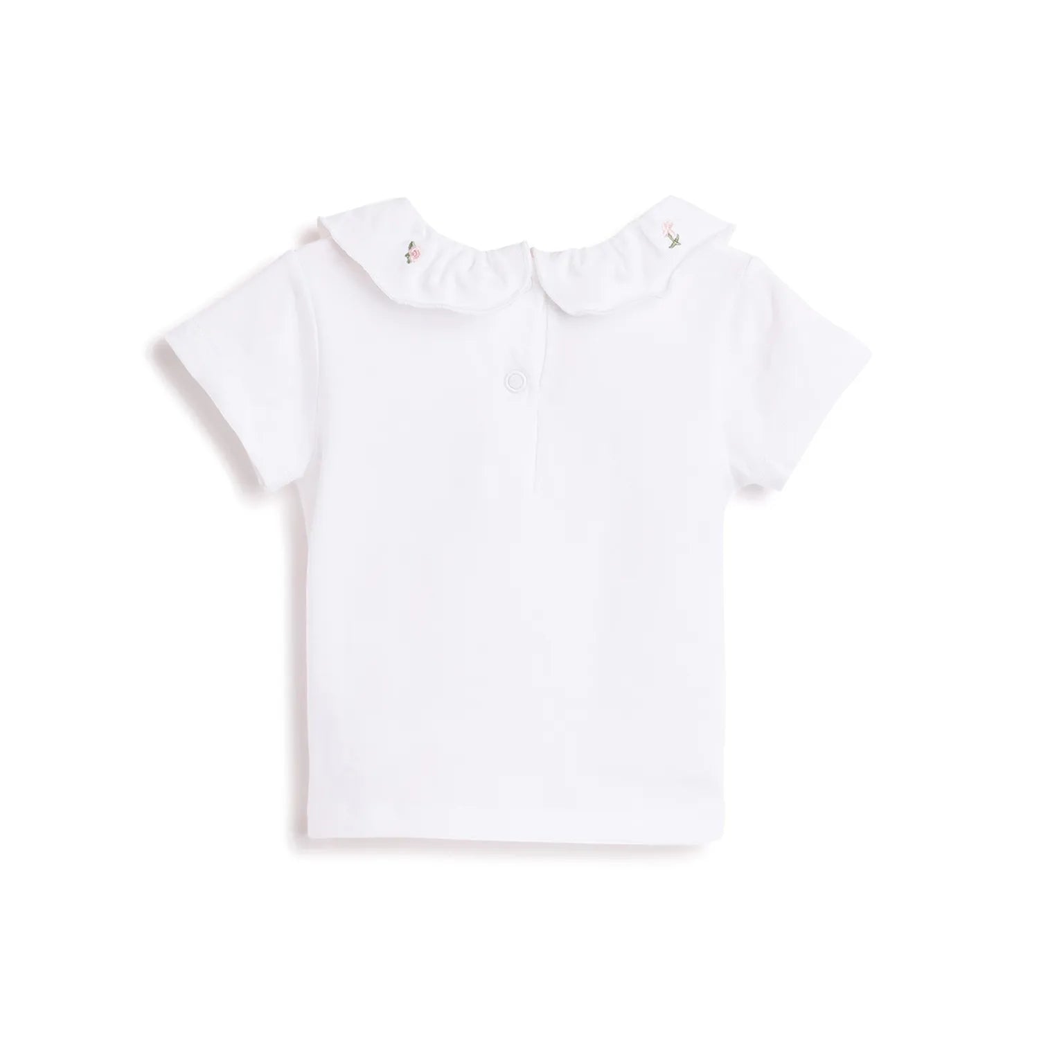 Girls White Short Sleeves T-shirt