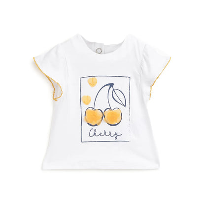 Girls White Short Sleeve T-Shirt