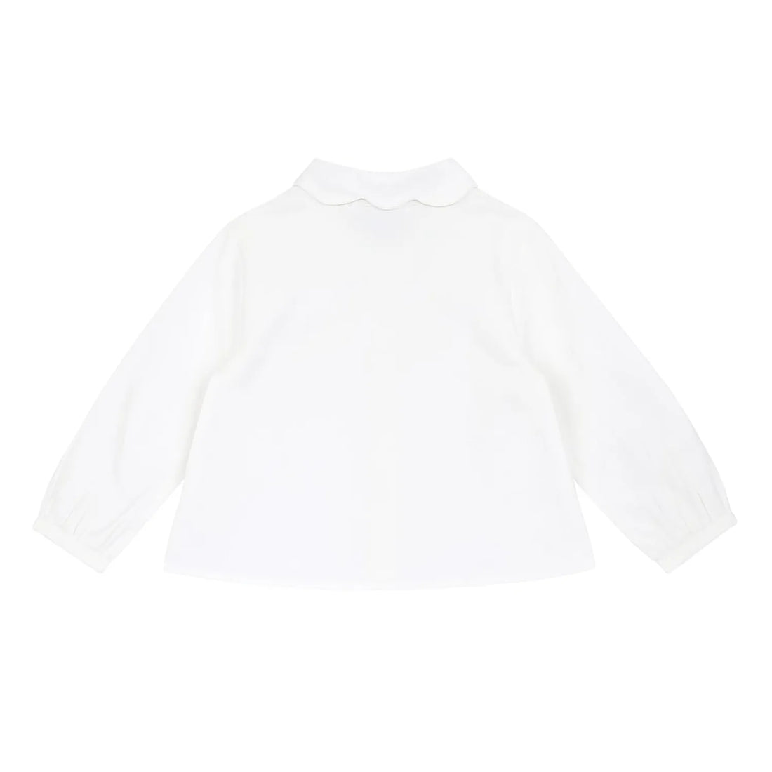 Girls White Solid Cotton Shirt