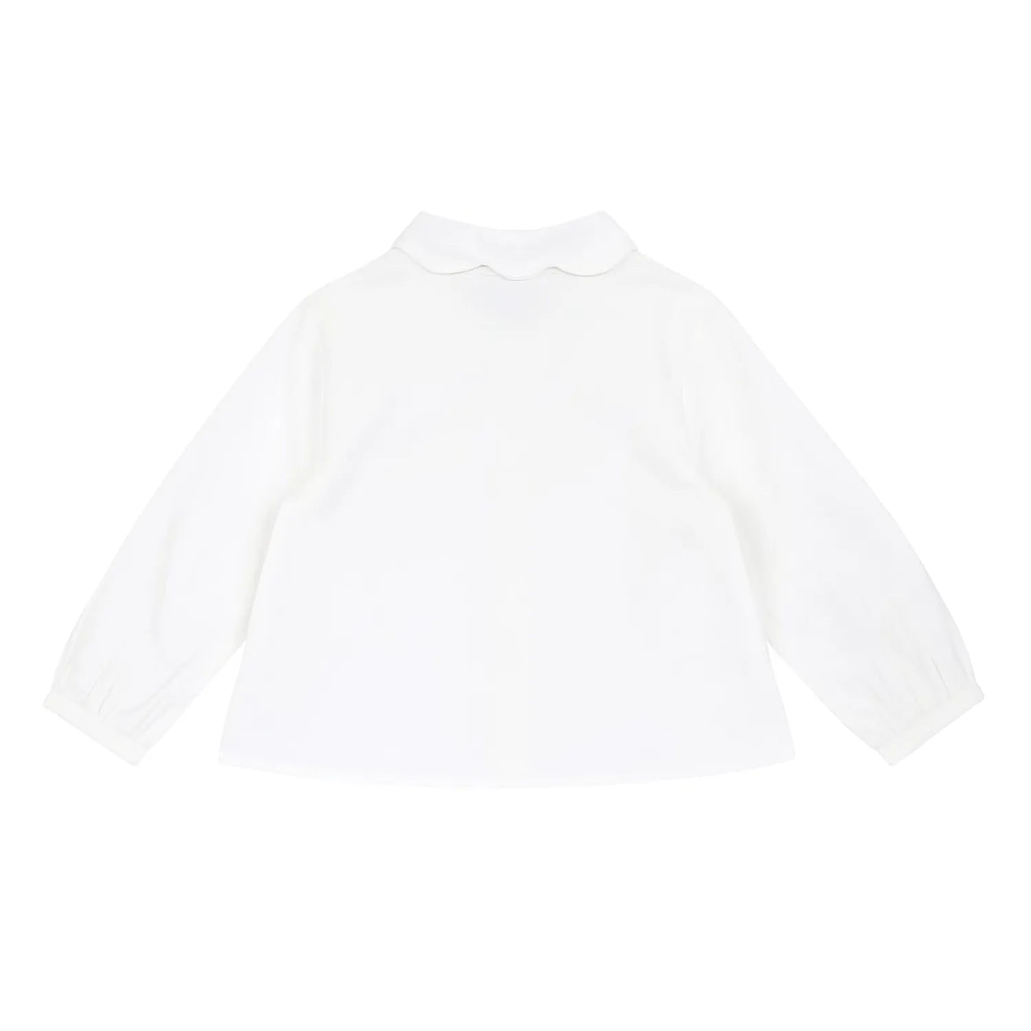 Girls White Solid Cotton Shirt