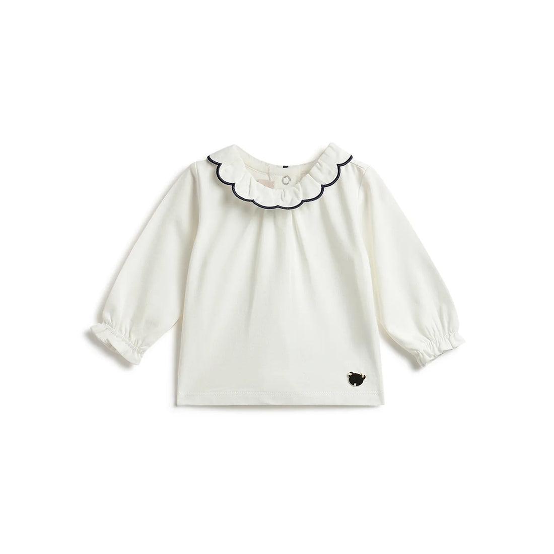 Girls White Solid T-shirt