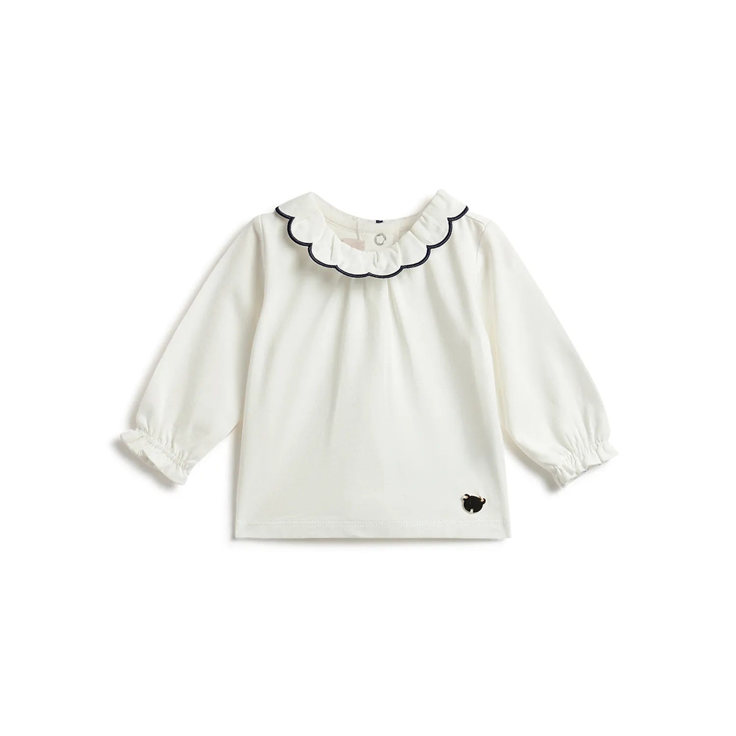 Girls White Solid T-shirt