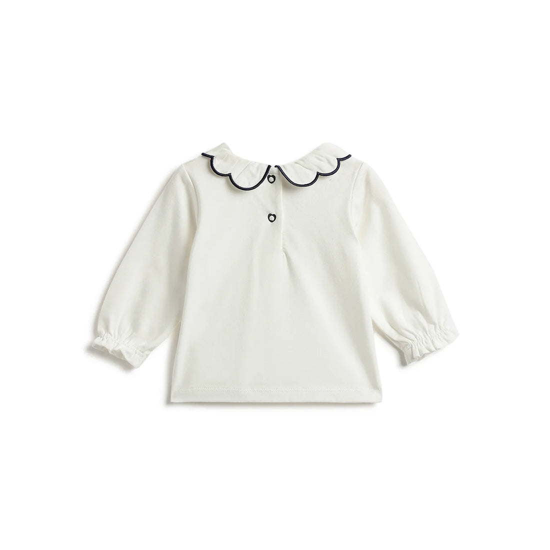 Girls White Solid T-shirt