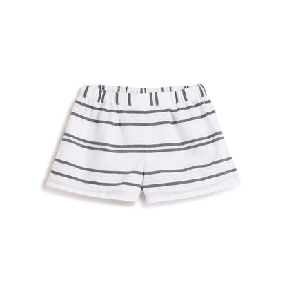 Girls White Striped Shorts