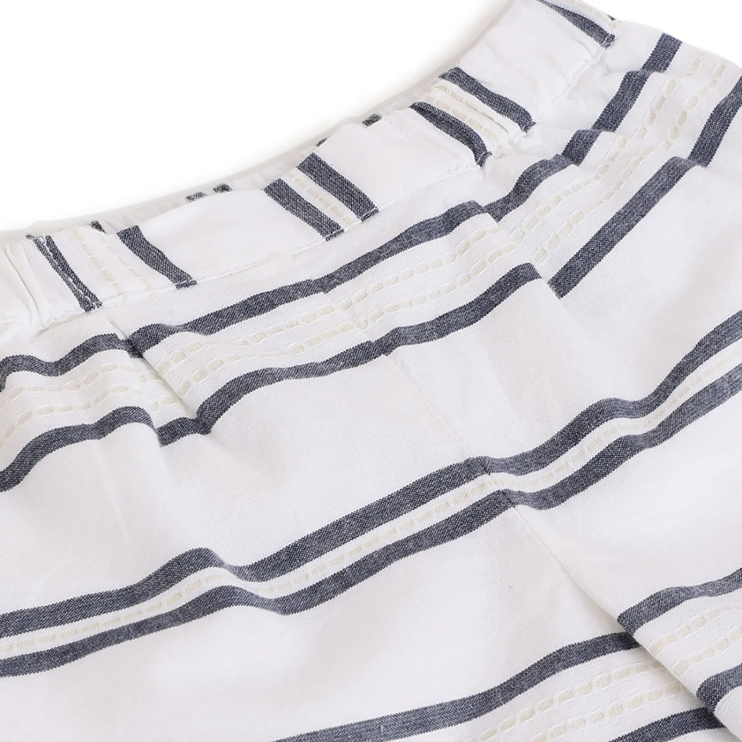 Girls White Striped Shorts