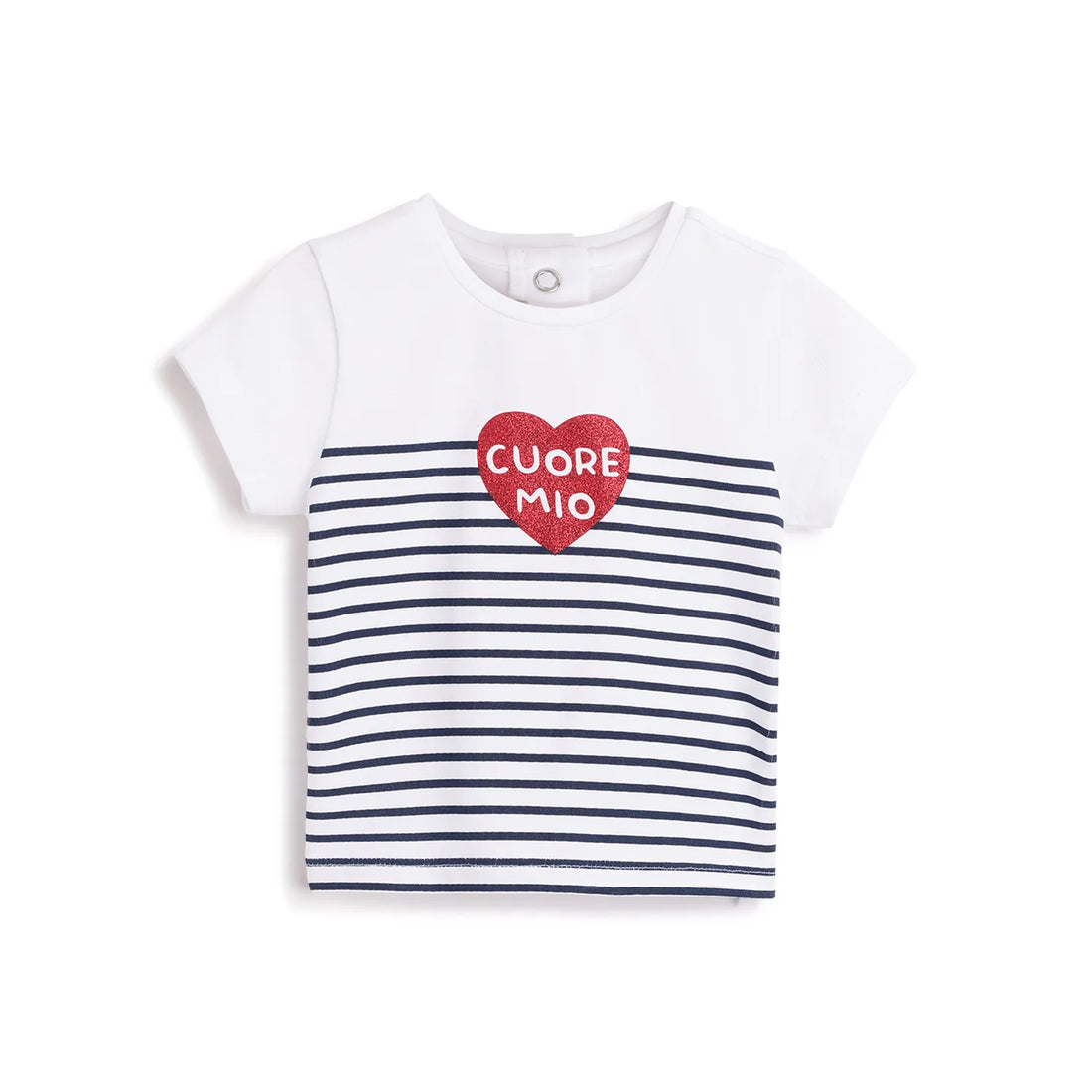 Girls White Striped T-shirt